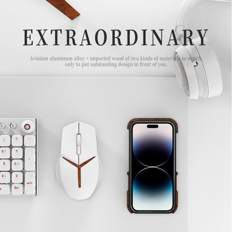 For iPhone 14 Plus R-JUST Ironwood Generation Metal + Wood Phone Case - iPhone 14 Plus Cases by R-JUST | Online Shopping South Africa | PMC TechLife | Buy Now Pay Later Mobicred