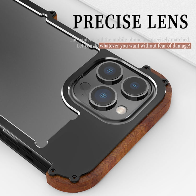 For iPhone 14 Plus R-JUST Ironwood Generation Metal + Wood Phone Case - iPhone 14 Plus Cases by R-JUST | Online Shopping South Africa | PMC TechLife | Buy Now Pay Later Mobicred