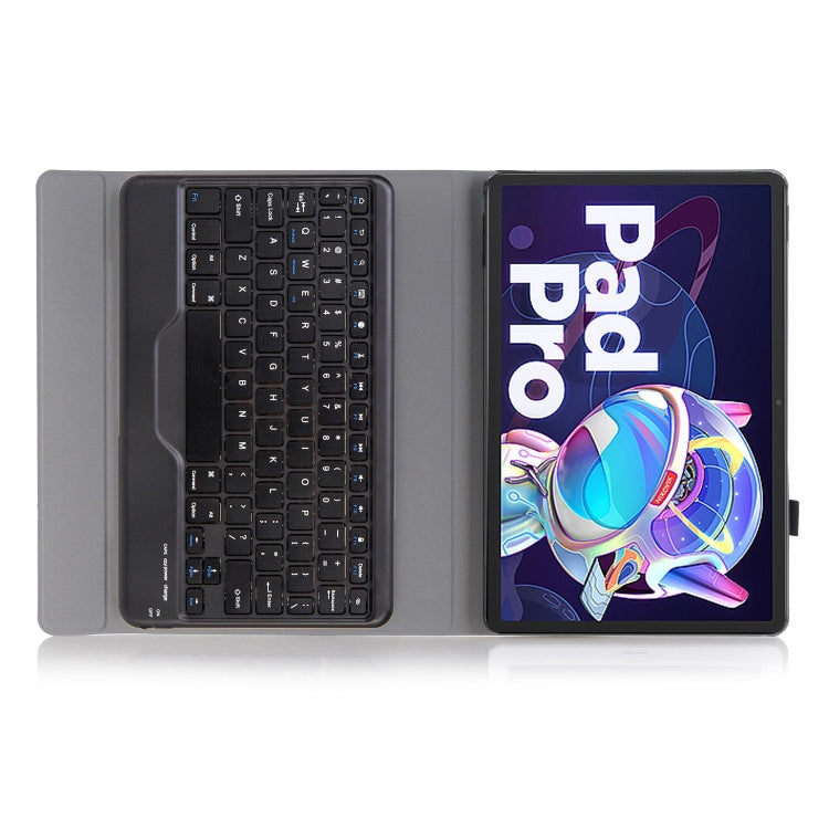 AM18-B Bluetooth Keyboard Leather Case For Lenovo XiaoXin Pad Pro 2022 11.2 inch(Black) - Lenovo Keyboard by PMC TechLife | Online Shopping South Africa | PMC TechLife