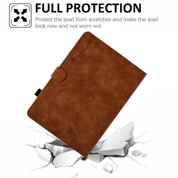 For Amazon Kindle Paperwhite 5 Embossed Smile Flip Tablet Leather Case(Brown) - Amazon by PMC TechLife | Online Shopping South Africa | PMC TechLife | Buy Now Pay Later Mobicred
