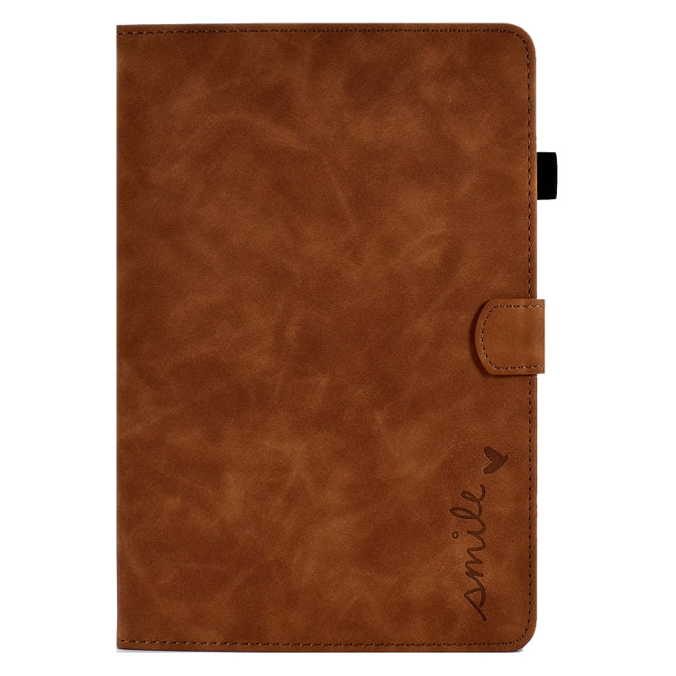 For Lenovo Tab M10 3rd Gen Embossed Smile Flip Tablet Leather Case(Brown) - free shipping - PMC TechLife - Order now!