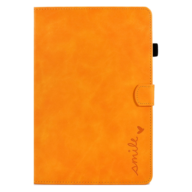 For Lenovo Tab M10 3rd Gen Embossed Smile Flip Tablet Leather Case(Khaki) - Lenovo by PMC TechLife | Online Shopping South Africa | PMC TechLife | Buy Now Pay Later Mobicred