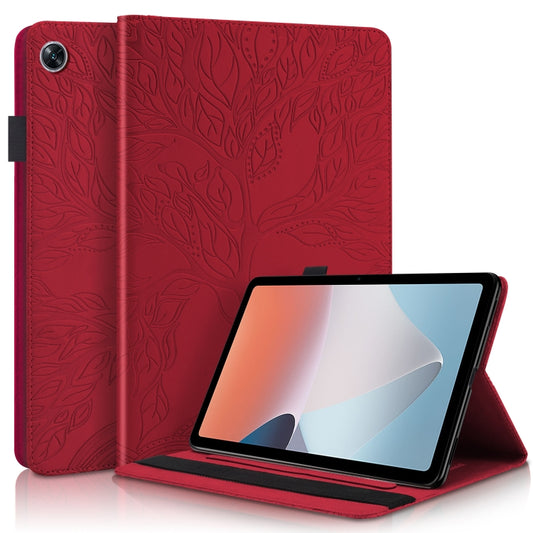 For OPPO Pad Air Life Tree Series Horizontal Flip Leather Tablet Case(Red) - OPPO by PMC Jewellery | Online Shopping South Africa | PMC Jewellery | Buy Now Pay Later Mobicred