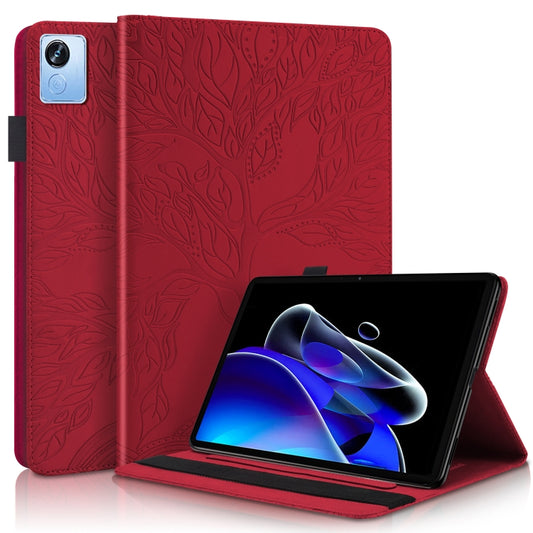 For OPPO Realme Pad X Life Tree Series Horizontal Flip Leather Tablet Case(Red) - Realme by PMC Jewellery | Online Shopping South Africa | PMC Jewellery | Buy Now Pay Later Mobicred