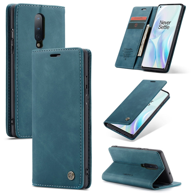 For OnePlus 8 CaseMe Multifunctional Horizontal Flip Leather Case, with Card Slot & Holder & Wallet(Blue) - OnePlus Cases by CaseMe | Online Shopping South Africa | PMC Jewellery | Buy Now Pay Later Mobicred