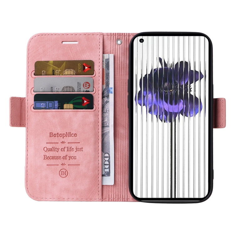 For Nothing Phone 1 BETOPNICE Dual-side Buckle Leather Phone Case(Pink) - More Brand by BETOPNICE | Online Shopping South Africa | PMC Jewellery | Buy Now Pay Later Mobicred