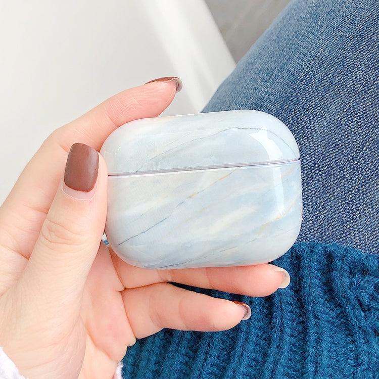 For AirPods Pro 2 Marble Pattern Wireless Earphone Protective Case(White Grey) - For AirPods Pro 2 by PMC Jewellery | Online Shopping South Africa | PMC Jewellery | Buy Now Pay Later Mobicred