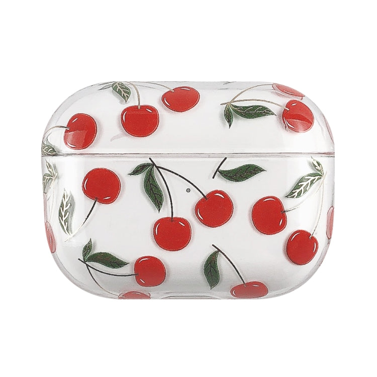 For AirPods Pro 2 Bronzing Fruit Pattern PC Earphone Hard Protective Case(Cherry) - For AirPods Pro 2 by PMC TechLife | Online Shopping South Africa | PMC TechLife