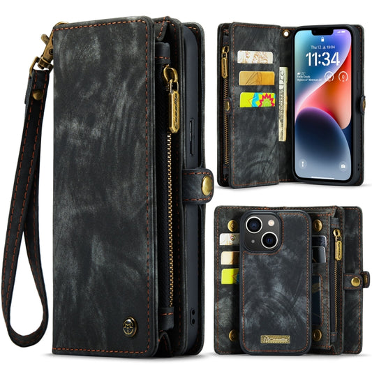 For iPhone 14 Plus CaseMe 008 Detachable Multifunctional Leather Phone Case(Black) - iPhone 14 Plus Cases by CaseMe | Online Shopping South Africa | PMC Jewellery | Buy Now Pay Later Mobicred