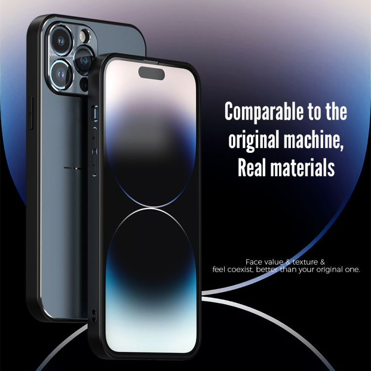 For iPhone 14 Pro Max R-JUST RJ52 3-Line Style Metal TPU Shockproof Phone Case(Blue) - iPhone 14 Pro Max Cases by R-JUST | Online Shopping South Africa | PMC Jewellery