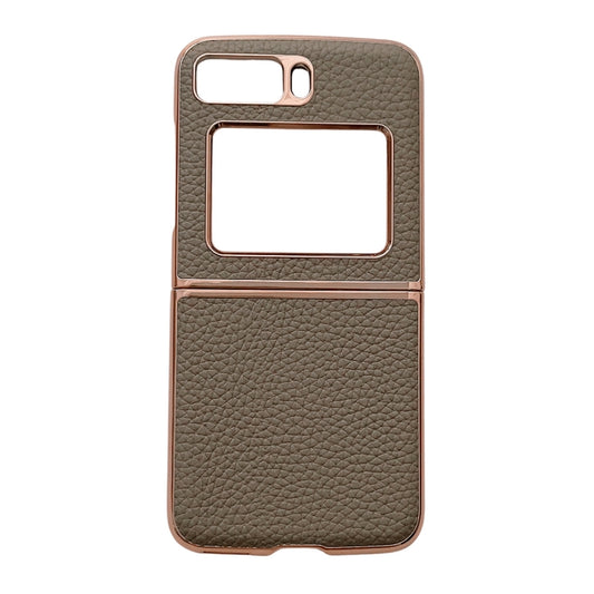 For Motorola Moto Razr 2022 Star Series Nano Electroplating PU Phone Case(Elephant Grey) - Motorola Cases by PMC Jewellery | Online Shopping South Africa | PMC Jewellery | Buy Now Pay Later Mobicred