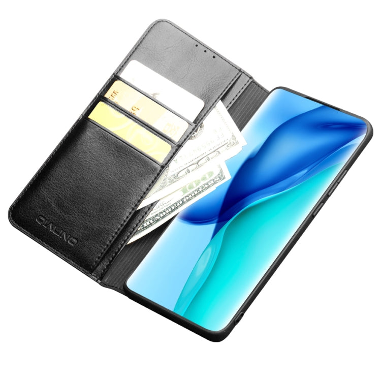For Huawei P50 QIALINO Genuine Leather Phone Case(Black) - Huawei Cases by QIALINO | Online Shopping South Africa | PMC TechLife | Buy Now Pay Later Mobicred