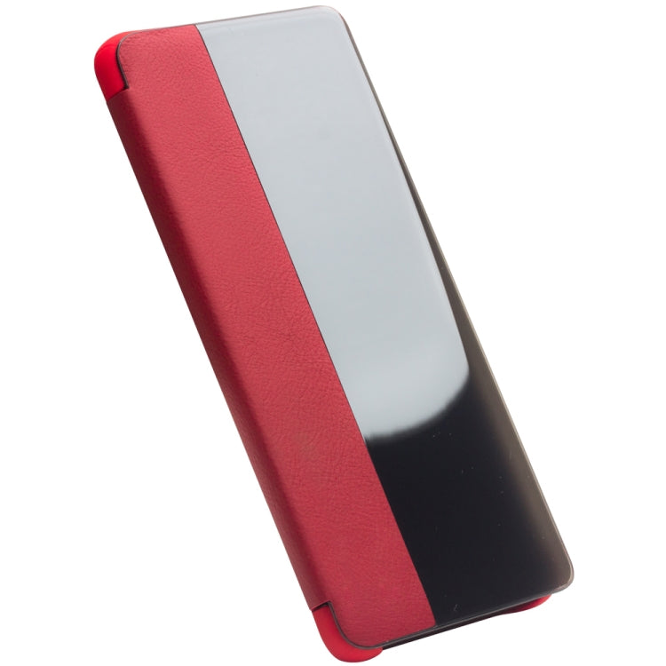 For Huawei P30 QIALINO Genuine Leather Side Window View Smart Phone Case(Red) - free shipping - PMC TechLife - Order now!
