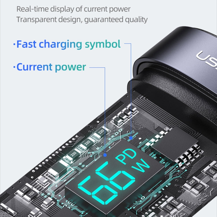 USAMS SJ582 U83 66W 3 in 1 Aluminum Alloy Transparent Digital Display Fast Charging Cable,Cable Length: 1.2m - Multifunction Cable by USAMS | Online Shopping South Africa | PMC Jewellery