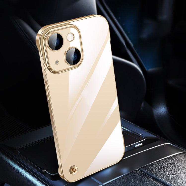 For iPhone 14 Electroplating Frameless Clear PC Phone Case(Gold) - iPhone 14 Cases by PMC Jewellery | Online Shopping South Africa | PMC Jewellery | Buy Now Pay Later Mobicred