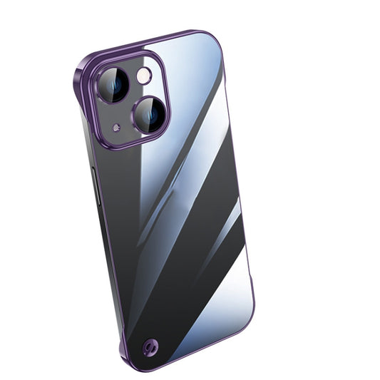 For iPhone 14 Electroplating Frameless Clear PC Phone Case(Purple) - iPhone 14 Cases by PMC Jewellery | Online Shopping South Africa | PMC Jewellery | Buy Now Pay Later Mobicred