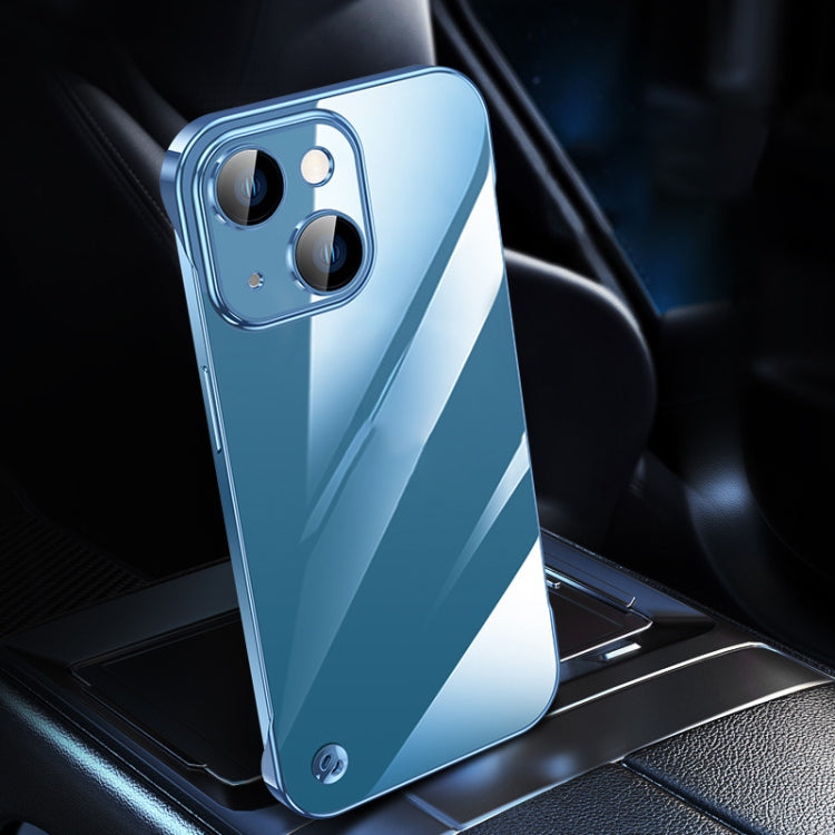 For iPhone 14 Plus Electroplating Frameless Clear PC Phone Case(Sierra Blue) - free shipping - PMC Jewellery - Order now!