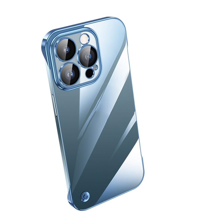 For iPhone 14 Pro Electroplating Frameless Clear PC Phone Case(Sierra Blue) - free shipping - PMC Jewellery - Order now!