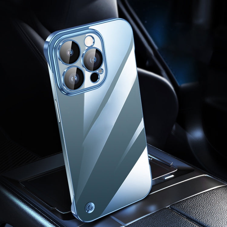 For iPhone 14 Pro Electroplating Frameless Clear PC Phone Case(Sierra Blue) - free shipping - PMC Jewellery - Order now!