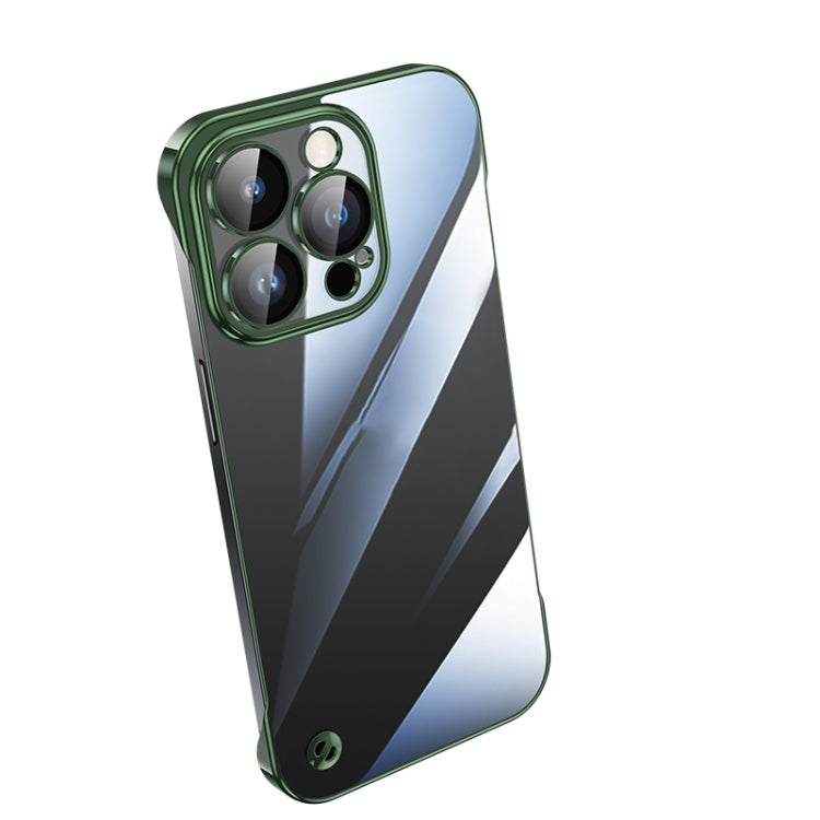 For iPhone 13 Pro Max Electroplating Frameless Clear PC Phone Case(Green) - free shipping - PMC Jewellery - Order now!