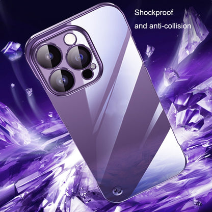 For iPhone 12 Pro Electroplating Frameless Clear PC Phone Case(Purple) - iPhone 12 / 12 Pro Cases by PMC Jewellery | Online Shopping South Africa | PMC Jewellery | Buy Now Pay Later Mobicred