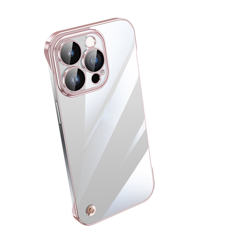 For iPhone 12 Pro Max Electroplating Frameless Clear PC Phone Case(Pink) - free shipping - PMC Jewellery - Order now!