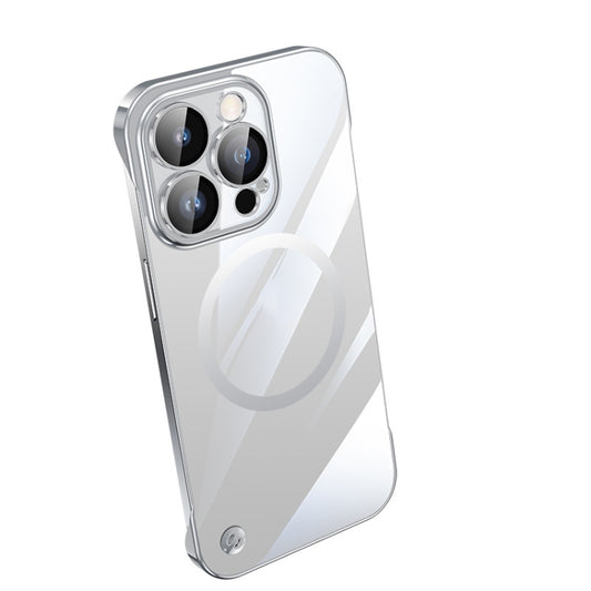 For iPhone 13 Pro Max Electroplating Frameless Magsafe Magnetic PC Phone Case(Silver) - iPhone 13 Pro Max Cases by PMC Jewellery | Online Shopping South Africa | PMC Jewellery | Buy Now Pay Later Mobicred