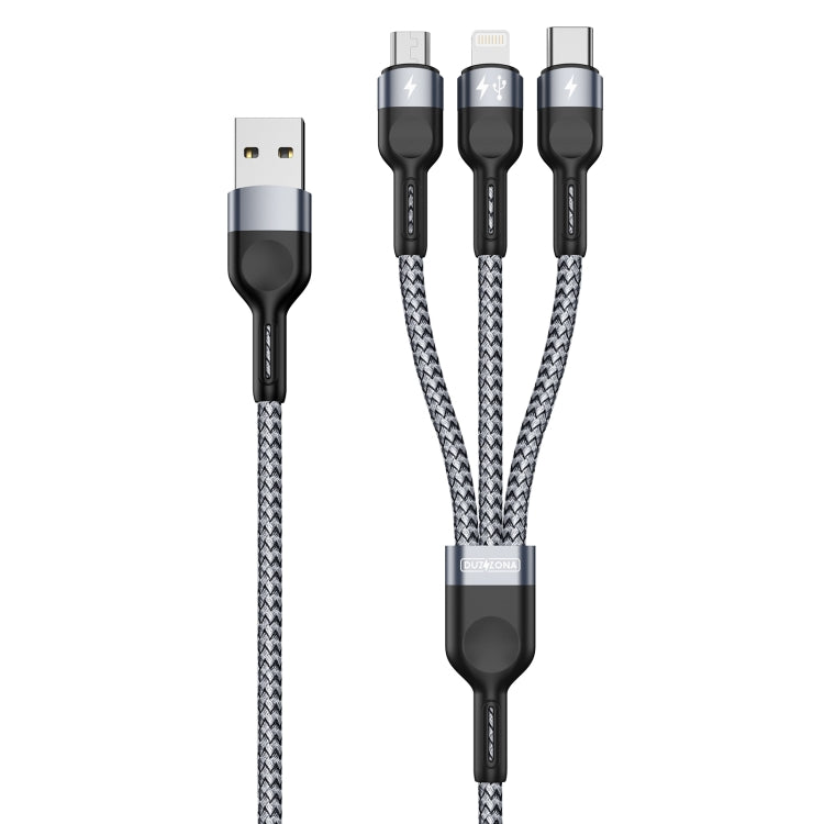 DUZZONA A3 3 in 1 USB to Type-C / 8 Pin / Micro USB Fast Charging Cable,Cable Length: 1.3m - Multifunction Cable by DUZZONA | Online Shopping South Africa | PMC Jewellery | Buy Now Pay Later Mobicred