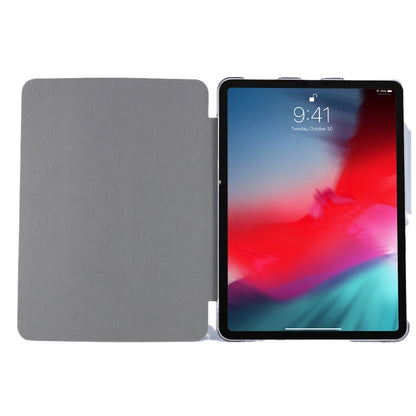 For iPad Air 13 2024 / Pro 12.9 2020 TPU Silk Texture Three-fold Horizontal Flip Leather Tablet Case with Holder(Black) - iPad Pro 12.9 (2020) Cases by PMC Jewellery | Online Shopping South Africa | PMC Jewellery | Buy Now Pay Later Mobicred