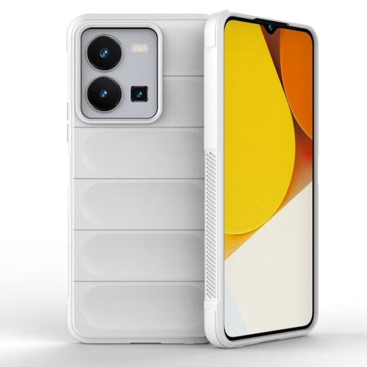 For vivo Y35 4G Global Magic Shield TPU + Flannel Phone Case(White) - vivo Cases by PMC Jewellery | Online Shopping South Africa | PMC Jewellery | Buy Now Pay Later Mobicred