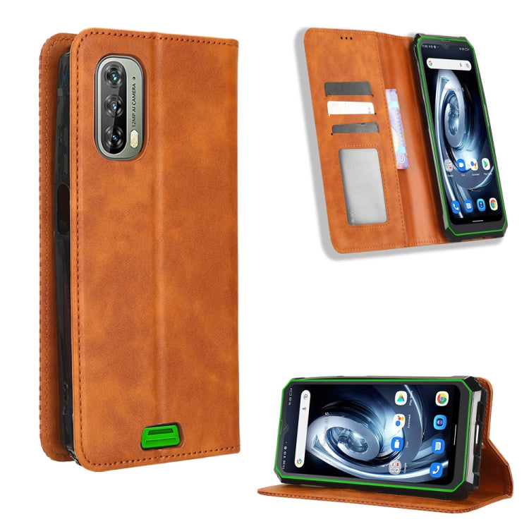 For Blackview BV7100 Magnetic Buckle Retro Texture Leather Phone Case(Brown) - More Brand by PMC TechLife | Online Shopping South Africa | PMC TechLife