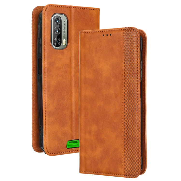 For Blackview BV7100 Magnetic Buckle Retro Texture Leather Phone Case(Brown) - More Brand by PMC TechLife | Online Shopping South Africa | PMC TechLife