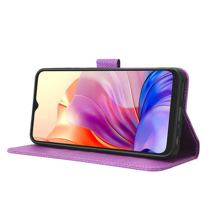 For Blackview OSCAL C80 Diamond Texture Leather Phone Case(Purple) - More Brand by PMC Jewellery | Online Shopping South Africa | PMC Jewellery | Buy Now Pay Later Mobicred