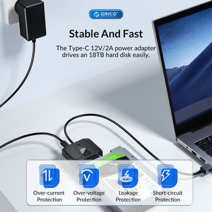 ORICO UTS1 Type-C / USB-C USB 3.0 2.5-inch SATA HDD Adapter with 12V 2A Power Adapter, Cable Length:1m(AU Plug) - USB to IDE / SATA by ORICO | Online Shopping South Africa | PMC Jewellery | Buy Now Pay Later Mobicred