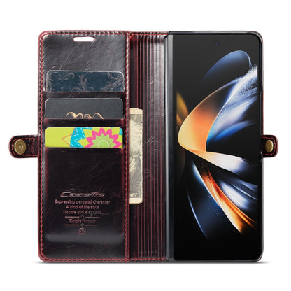 For Samsung Galaxy Z Fold4 CaseMe 003 Crazy Horse Texture Leather Phone Case(Wine Red) - Galaxy Z Fold4 5G Cases by CaseMe | Online Shopping South Africa | PMC Jewellery | Buy Now Pay Later Mobicred