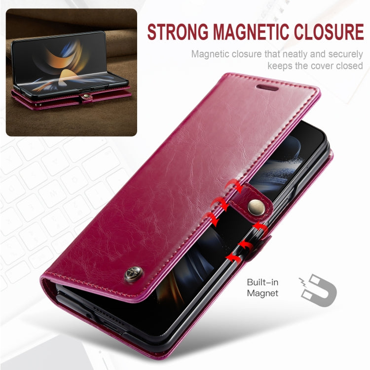 For Samsung Galaxy Z Fold4 CaseMe 003 Crazy Horse Texture Leather Phone Case(Red) - Galaxy Z Fold4 5G Cases by CaseMe | Online Shopping South Africa | PMC Jewellery | Buy Now Pay Later Mobicred