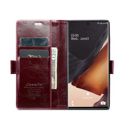 For Samsung Galaxy Note20 Ultra CaseMe 003 Crazy Horse Texture Leather Phone Case(Red) - Galaxy Phone Cases by CaseMe | Online Shopping South Africa | PMC Jewellery | Buy Now Pay Later Mobicred