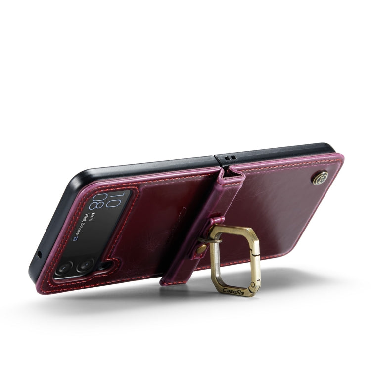 For Samsung Galaxy Z Flip4 CaseMe 003 Crazy Horse Texture Leather Phone Case with Lanyard(Wine Red) - Galaxy Z Flip4 5G Cases by CaseMe | Online Shopping South Africa | PMC Jewellery | Buy Now Pay Later Mobicred