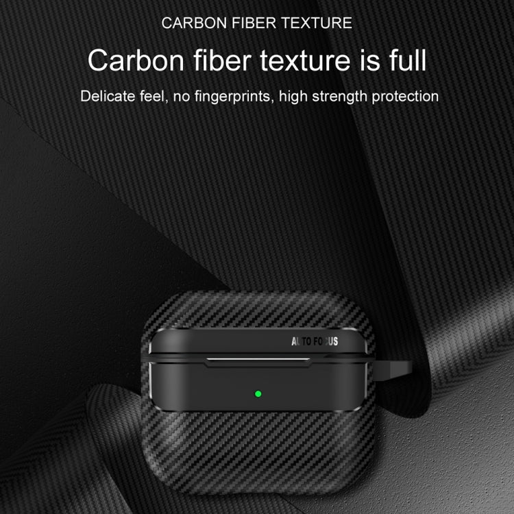 For AirPods 3 Carbon Fiber Texture Anti-fall Earphone Protective Case(Black) - For AirPods 3 by PMC Jewellery | Online Shopping South Africa | PMC Jewellery | Buy Now Pay Later Mobicred