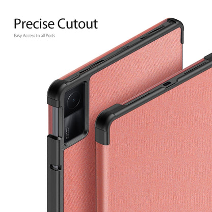 For Xiaomi Redmi Pad 10.61 DUX DUCIS Domo Series Magnetic Flip Leather Tablet Case(Pink) - More Tablet Cases by DUX DUCIS | Online Shopping South Africa | PMC Jewellery | Buy Now Pay Later Mobicred