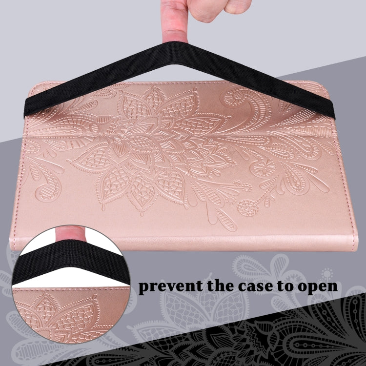 For Nokia T20 10.4 2021 Lace Flower Embossing Pattern Leather Tablet Case(Pink) - Nokia by PMC TechLife | Online Shopping South Africa | PMC TechLife | Buy Now Pay Later Mobicred