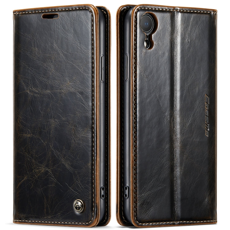 For iPhone XR CaseMe 003 Crazy Horse Texture Leather Phone Case(Coffee) - More iPhone Cases by CaseMe | Online Shopping South Africa | PMC Jewellery | Buy Now Pay Later Mobicred