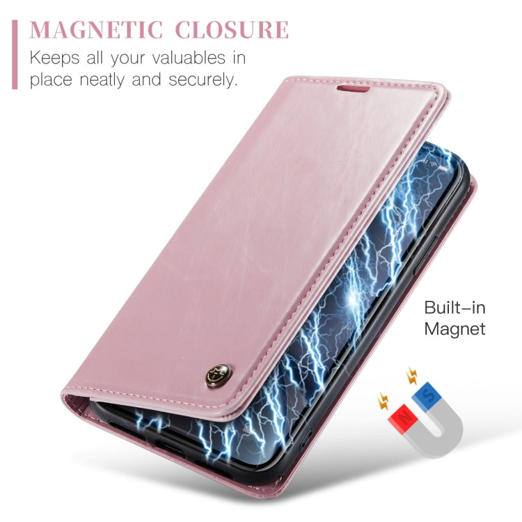 For iPhone XR CaseMe 003 Crazy Horse Texture Leather Phone Case(Pink) - More iPhone Cases by CaseMe | Online Shopping South Africa | PMC Jewellery | Buy Now Pay Later Mobicred