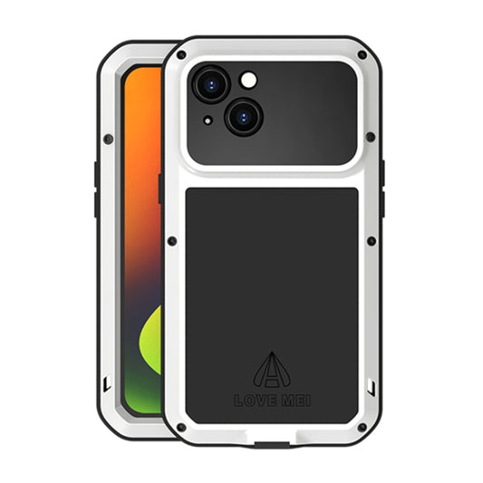 For iPhone 14 Plus LOVE MEI Metal Shockproof Life Waterproof Dustproof Phone Case(White) - iPhone 14 Plus Cases by LOVE MEI | Online Shopping South Africa | PMC Jewellery