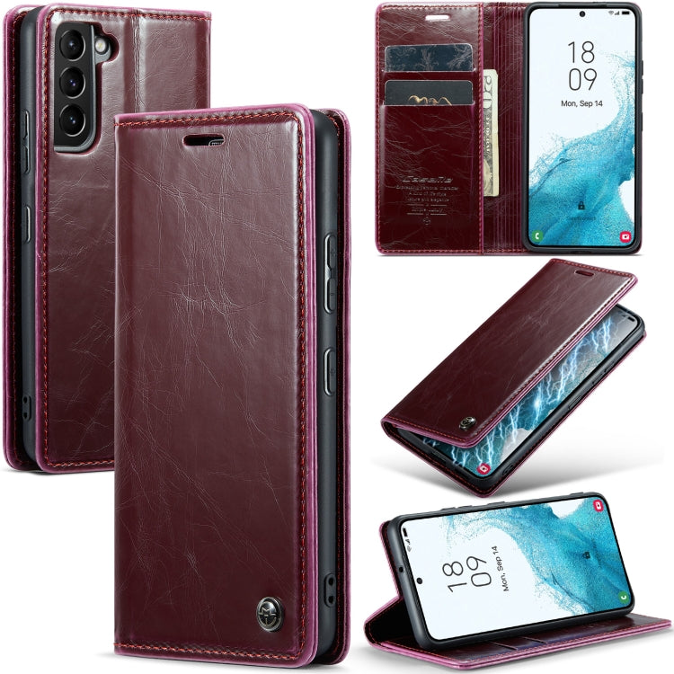 For Samsung Galaxy S22 5G CaseMe 003 Crazy Horse Texture Leather Phone Case(Wine Red) - Galaxy S22 5G Cases by CaseMe | Online Shopping South Africa | PMC Jewellery | Buy Now Pay Later Mobicred