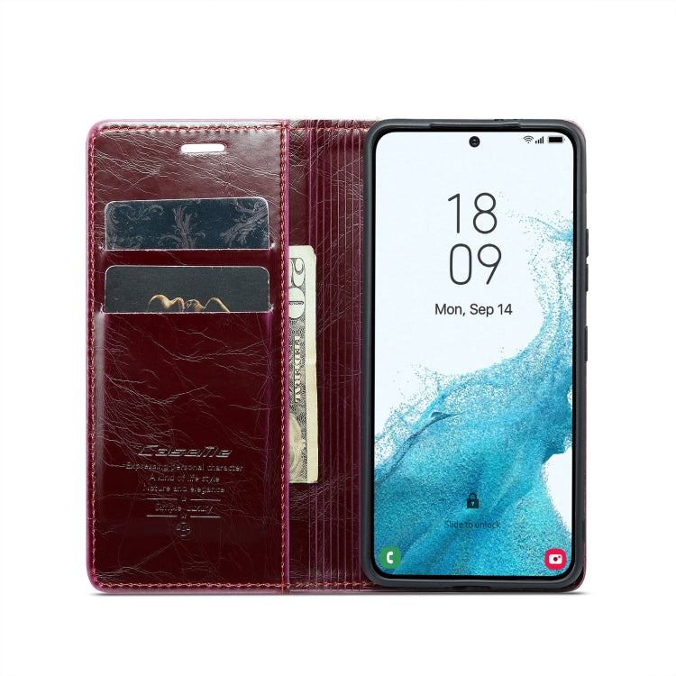 For Samsung Galaxy S22 5G CaseMe 003 Crazy Horse Texture Leather Phone Case(Wine Red) - Galaxy S22 5G Cases by CaseMe | Online Shopping South Africa | PMC Jewellery | Buy Now Pay Later Mobicred