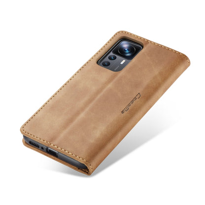 For Xiaomi 12T / 12T Pro CaseMe 013 Multifunctional Horizontal Flip Leather Phone Case(Brown) - Xiaomi Cases by CaseMe | Online Shopping South Africa | PMC Jewellery | Buy Now Pay Later Mobicred