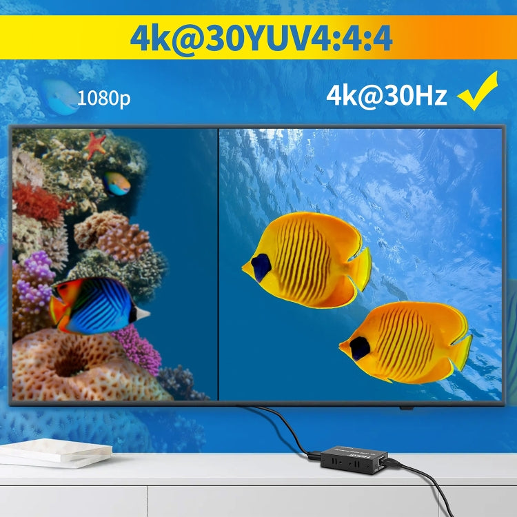4K HDMI to RJ45 Network Extender, Transmission Distance: 120m(EU Plug) - free shipping - PMC Jewellery - Order now!
