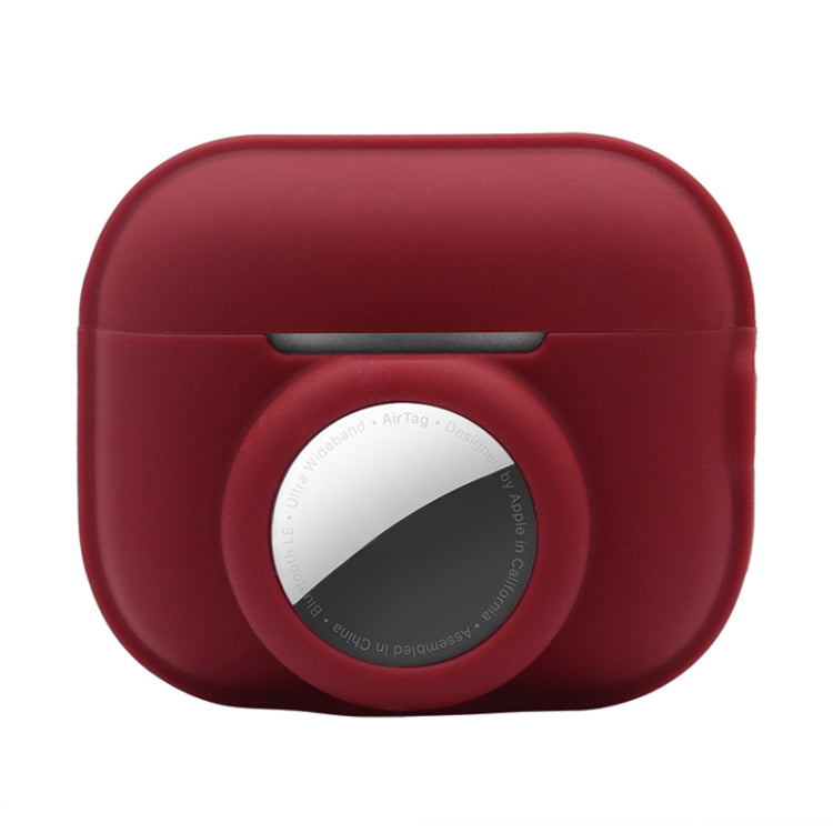 For AirPods Pro 2 / AirTag 2 in 1 Shockproof Full Coverage Silicone Protective Case(Wine Red) - For AirPods Pro 2 by PMC Jewellery | Online Shopping South Africa | PMC Jewellery | Buy Now Pay Later Mobicred