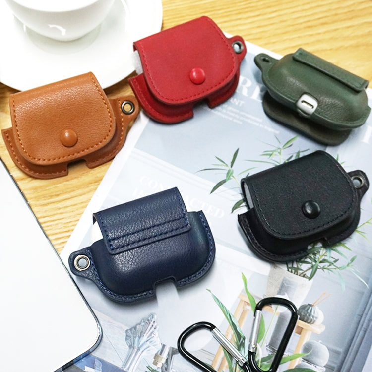 For AirPods Pro Backpack Style PU Leather Earphone Protective Case with Lanyard(Dark Blue) - For AirPods Pro by PMC Jewellery | Online Shopping South Africa | PMC Jewellery | Buy Now Pay Later Mobicred